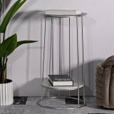 Tavolino salotto circolare argento 40x40x76h cm - Biferno