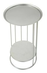 Tavolino salotto circolare argento 40x40x76h cm - Biferno