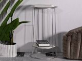 Tavolino salotto circolare argento 40x40x76h cm - Biferno