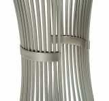 Tavolino salotto circolare argento 40x40x79h cm base intrecciata - Merli