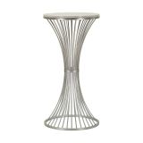 Tavolino salotto circolare argento 40x40x79h cm base intrecciata - Merli