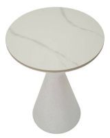 Tavolino salotto conico bianco 44x44x63h cm - Daunia