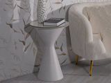 Tavolino salotto conico bianco 44x44x63h cm - Daunia