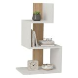 Tavolino salotto irregolare bianco e rovere 42x30x72h cm - Umbro