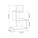 Tavolino salotto irregolare bianco e rovere 42x30x72h cm - Umbro