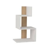 Tavolino salotto irregolare bianco e rovere 42x30x72h cm - Umbro