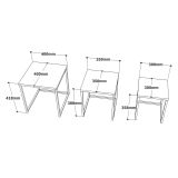 Tavolino salotto quadrato bianco e oro 40x40x42h cm - Collio