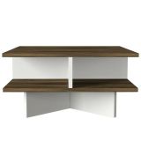 Tavolino salotto quadrato noce e bianco 60x60x31h cm - Sovrani
