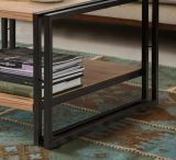 Tavolino salotto quadrato quercia e nero 70x70x40h cm con ante reversibili - Gioacchina