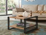 Tavolino salotto quadrato quercia e nero 70x70x40h cm con ante reversibili - Gioacchina