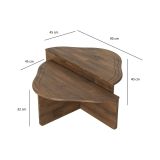 Tavolino salotto rettangolare angoli arrotondoti noce 90x90x40h cm - Emiri