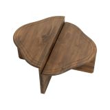 Tavolino salotto rettangolare angoli arrotondoti noce 90x90x40h cm - Emiri