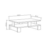 Tavolino salotto rettangolare antracite 80x50x27h cm - Telescopio