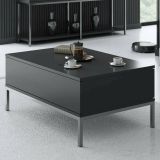 Tavolino salotto rettangolare antracite e argento 90x60x40h cm - Vespero