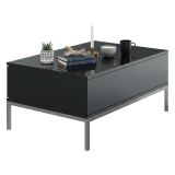Tavolino salotto rettangolare antracite e argento 90x60x40h cm - Vespero