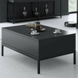 Tavolino salotto rettangolare antracite e nero 90x60x40h cm - Vespero