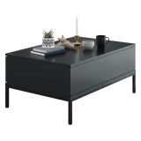 Tavolino salotto rettangolare antracite e nero 90x60x40h cm - Vespero