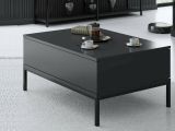 Tavolino salotto rettangolare antracite e nero 90x60x40h cm - Vespero