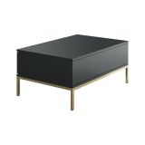 Tavolino salotto rettangolare antracite e oro 90x60x40h cm - Vespero