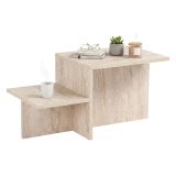 Tavolino salotto rettangolare beige 80x40x40h cm - Varian