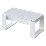 Tavolino salotto rettangolare bianco 105x45x55h cm con piano elevabile - Aspra