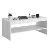 Tavolino salotto rettangolare bianco 120x56x50h cm - Roasio
