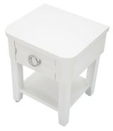 Tavolino salotto rettangolare bianco 45x40x54h cm con 1 cassetto - Guru