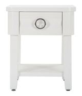 Tavolino salotto rettangolare bianco 45x40x54h cm con 1 cassetto - Guru