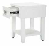 Tavolino salotto rettangolare bianco 45x40x54h cm con 1 cassetto - Guru