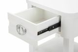 Tavolino salotto rettangolare bianco 45x40x54h cm con 1 cassetto - Guru