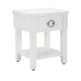 Tavolino salotto rettangolare bianco 45x40x54h cm con 1 cassetto - Guru