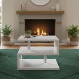 Tavolino salotto rettangolare bianco 55x55x41h cm - Chanthu
