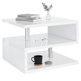 Tavolino salotto rettangolare bianco 55x55x41h cm - Chanthu