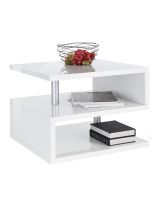 Tavolino salotto rettangolare bianco 55x55x41h cm - Chanthu