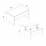 Tavolino salotto rettangolare bianco 90x45x52h cm - Marinone