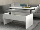 Tavolino salotto rettangolare bianco 90x45x52h cm - Marinone