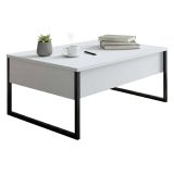 Tavolino salotto rettangolare bianco e nero 90x60x40h cm - Lavinia
