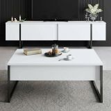 Tavolino salotto rettangolare bianco e nero 90x60x40h cm - Lavinia