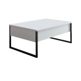 Tavolino salotto rettangolare bianco e nero 90x60x40h cm - Lavinia