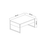 Tavolino salotto rettangolare bianco e oro 90x60x40h cm - Lavinia