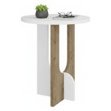 Tavolino salotto rettangolare bianco e rovere 40x40x47h cm - Bret