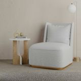 Tavolino salotto rettangolare bianco e rovere 40x40x47h cm - Bret