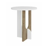 Tavolino salotto rettangolare bianco e rovere 40x40x47h cm - Bret