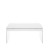 Tavolino salotto rettangolare bianco lucido 102x50x43h cm con portaoggetti - Audi
