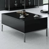 Tavolino salotto rettangolare nero e argento 90x60x40h cm - Vespero