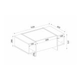 Tavolino salotto rettangolare nero e oro 103x60x37h cm - Salvador