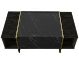 Tavolino salotto rettangolare nero e oro 103x60x37h cm - Salvador