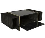 Tavolino salotto rettangolare nero e oro 103x60x37h cm - Salvador