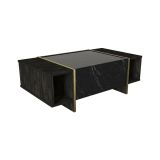 Tavolino salotto rettangolare nero e oro 103x60x37h cm - Salvador