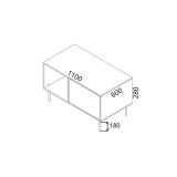 Tavolino salotto rettangolare nero e oro 110x60x46h cm - Sersale